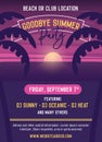 Goodbye summer Party vector template illustration design. Easily