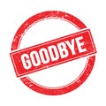 GOODBYE text on red grungy round stamp Royalty Free Stock Photo