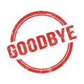 GOODBYE text written on red grungy round stamp Royalty Free Stock Photo