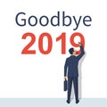 Goodbye 2019 Vector vector flat Royalty Free Stock Photo