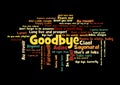 Goodbye Word Tag Cloud how say farewell Royalty Free Stock Photo