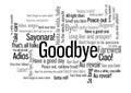 Goodbye Word Tag Cloud when say farewell