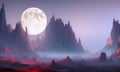 Goodness gracious, great full moon, epic, fantasy. Generative AI
