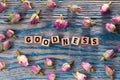Goodness on wooden cube Royalty Free Stock Photo