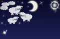 Goodnight. Moon, stars, sheep.