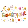 Goodnight - unique lettering Royalty Free Stock Photo