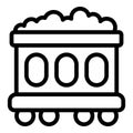 Goods carriage icon outline vector. Train freight wagon cargo Royalty Free Stock Photo