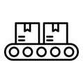 Goods on the conveyor icon, outline style