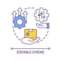 Goods delivery service optimization concept icon