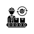 Goods manufacturing black glyph icon