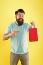 Goods for men. Man with package. cyber monday concept. little pleasantness. bearded man go shopping. store for men Royalty Free Stock Photo