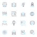 Goods movement linear icons set. Transport, Logistics, Shipping, Haulage, Dispatch, Cargo, Shipment line vector and Royalty Free Stock Photo