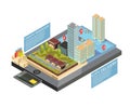 Goods Online City Delivery Isometric Infographics Royalty Free Stock Photo
