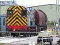 A freight train near the docks Royalty Free Stock Photo