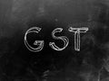 Goods & Services Tax - GST - Handwritten on Blackboard - Stock I Royalty Free Stock Photo