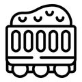 Goods transporter icon outline vector. Overland freight diesel boxcar