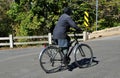 Goodville, PA: Mennonite Woman Riding Bicycle