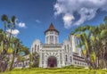 The beautiful main entrance of one of Singapore`s oldest luxury hotels, the Goodwood Park Hotel Royalty Free Stock Photo