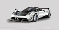 GOODWOOD, UNITED KINGDOM - JULY 3: Carbon bodied Pagani Zonda vector illustration on transparent background, racing