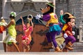 Goofy dancing with The princess and the frog characters in Magic Kingdom 3