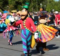 Goofy and friends in a street parade at Disneyworld