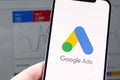 Google Ads AdWords logo mobile app on screen Royalty Free Stock Photo