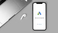 Google Ads AdWords mobile logo app on screen Royalty Free Stock Photo