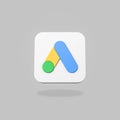 Google Ads App Icon on Flat Gray Background