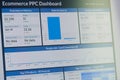 Google ads ecommerce ppc  dashboard Royalty Free Stock Photo