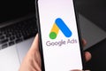 Google Ads logo on smartphone screen. Royalty Free Stock Photo