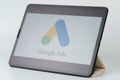 Google ads menu on ipad screen Royalty Free Stock Photo