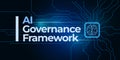 AI Governance Framework illustration banner. Royalty Free Stock Photo