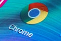 Google Chrome icon on mobile screen Royalty Free Stock Photo