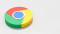 Google Chrome Logo on Light Grey Background with Copy space