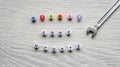 Google core update text in cube beads letters with a wrench