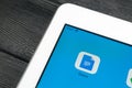 Google Docs icon on Apple iPad Pro smartphone screen close-up. Google docs icon. Social network. Social media icon Royalty Free Stock Photo