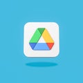 Google Drive App Logo on Flat Blue Background