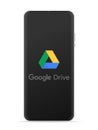 Google drive logo icon on smartphone screen
