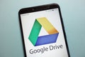 Google Drive logo on smartphone Royalty Free Stock Photo