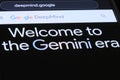 Google Gemini AI model logo sign on DeepMind website