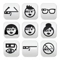 Google glass buttons set Royalty Free Stock Photo