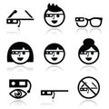 Google glass icons set Royalty Free Stock Photo