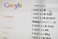 Google, I need a job! Royalty Free Stock Photo