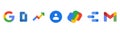 Google LLC. Apps from Google. Official logotypes of Google Apps. Google Search, Contacts, Google Pay, Data Studio, Gmail. Kyiv,