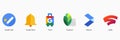 Google LLC. Apps from Google. Official logotypes of Google Apps. Google Tasks, Google Alerts, Google Travel, Snapseed, Google