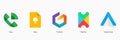 Google LLC. Apps from Google. Official logotypes of Google Apps. Google Voice, Google Keep, Tilt Brush, Google Play Pass, Android