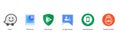 Google LLC. Apps from Google. Official logotypes of Google Apps. Waze Local, PhotoScan, Play Protect, Google Groups, Find My