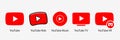 Google LLC. Official logotypes of Youtube Apps. Youtube, youtube kids, YouTube Music, YouTube TV, YouTube VR. Kyiv, Ukraine -