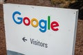 Google logo at Googleplex headquarters main office Royalty Free Stock Photo