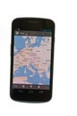 Google maps on Android based device Royalty Free Stock Photo